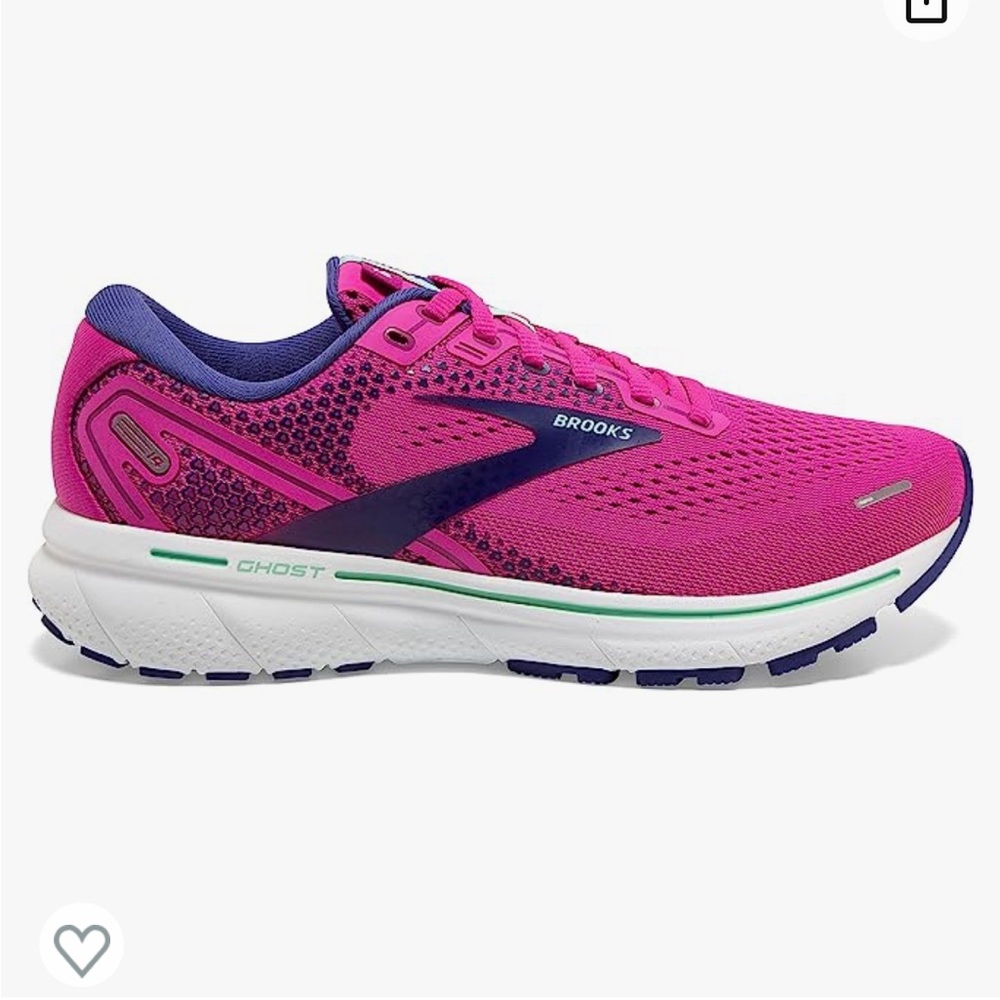 EUC Brooks Ghost 14 Running Shoe Sneaker Sz 8 Color Fuschia/ Yucca/ Navy